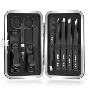 MORGLES leather case closed showing compact travel benefit