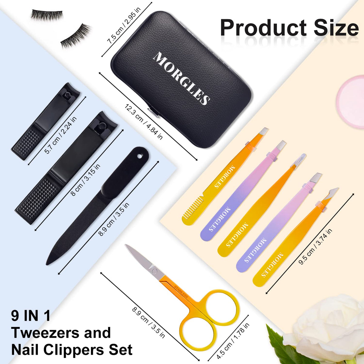 MORGLES in-use image plucking eyebrow hair demonstrating precise control and grooming accuracy