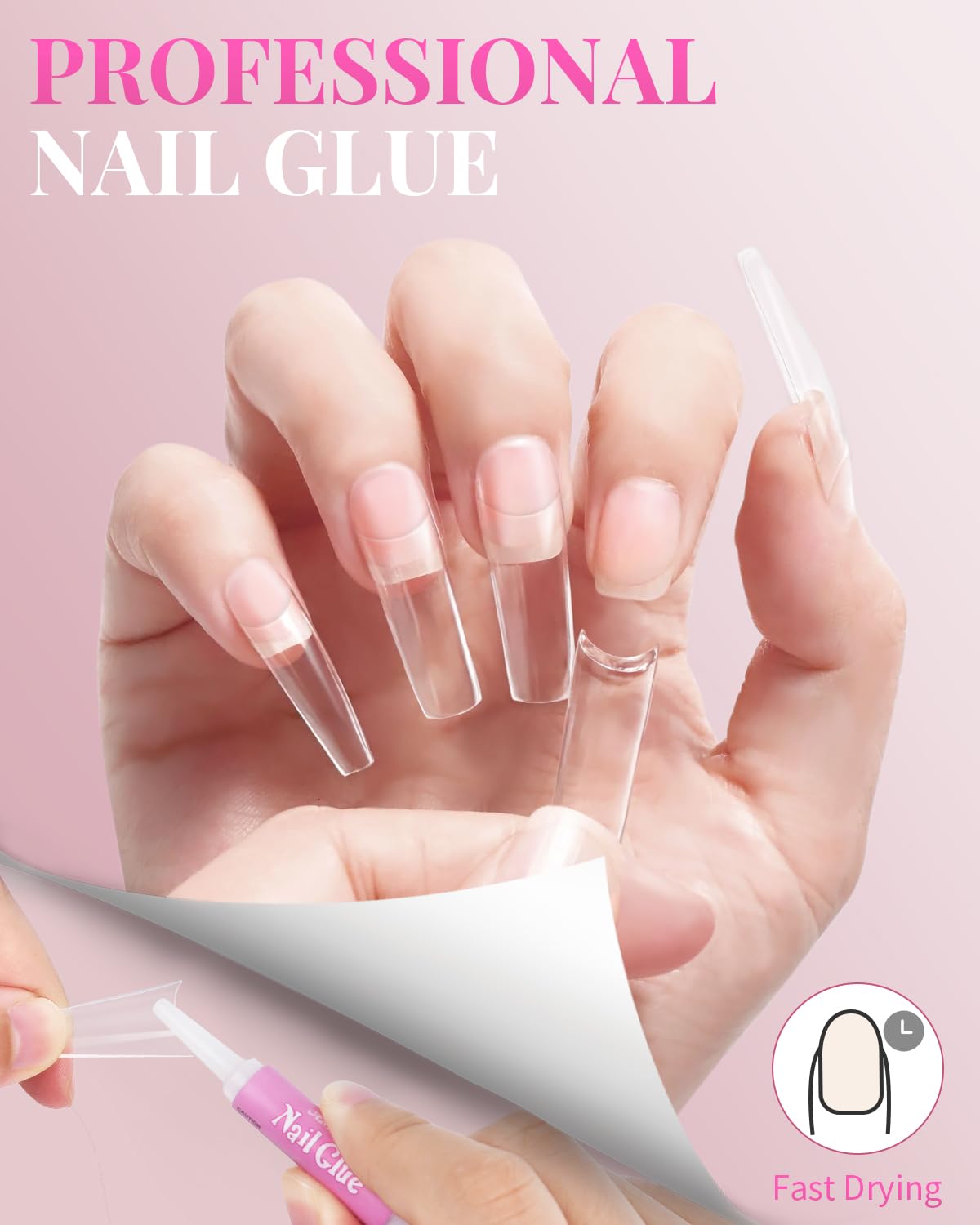 MORGLES painted nails using tips in a lifestyle scene showing salon-quality results