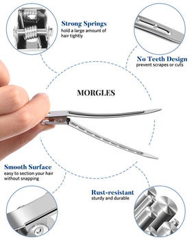 MORGLES three sizes of metal clips displayed for styling variety