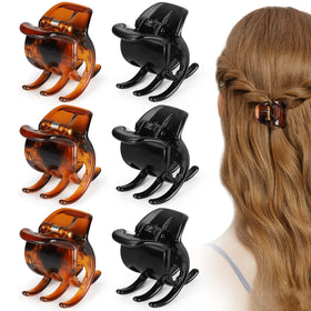 Morhom front view of six claw clips showing compact, versatile hold