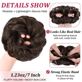 MORICA hairpiece close-up of synthetic curls highlighting natural texture and shine