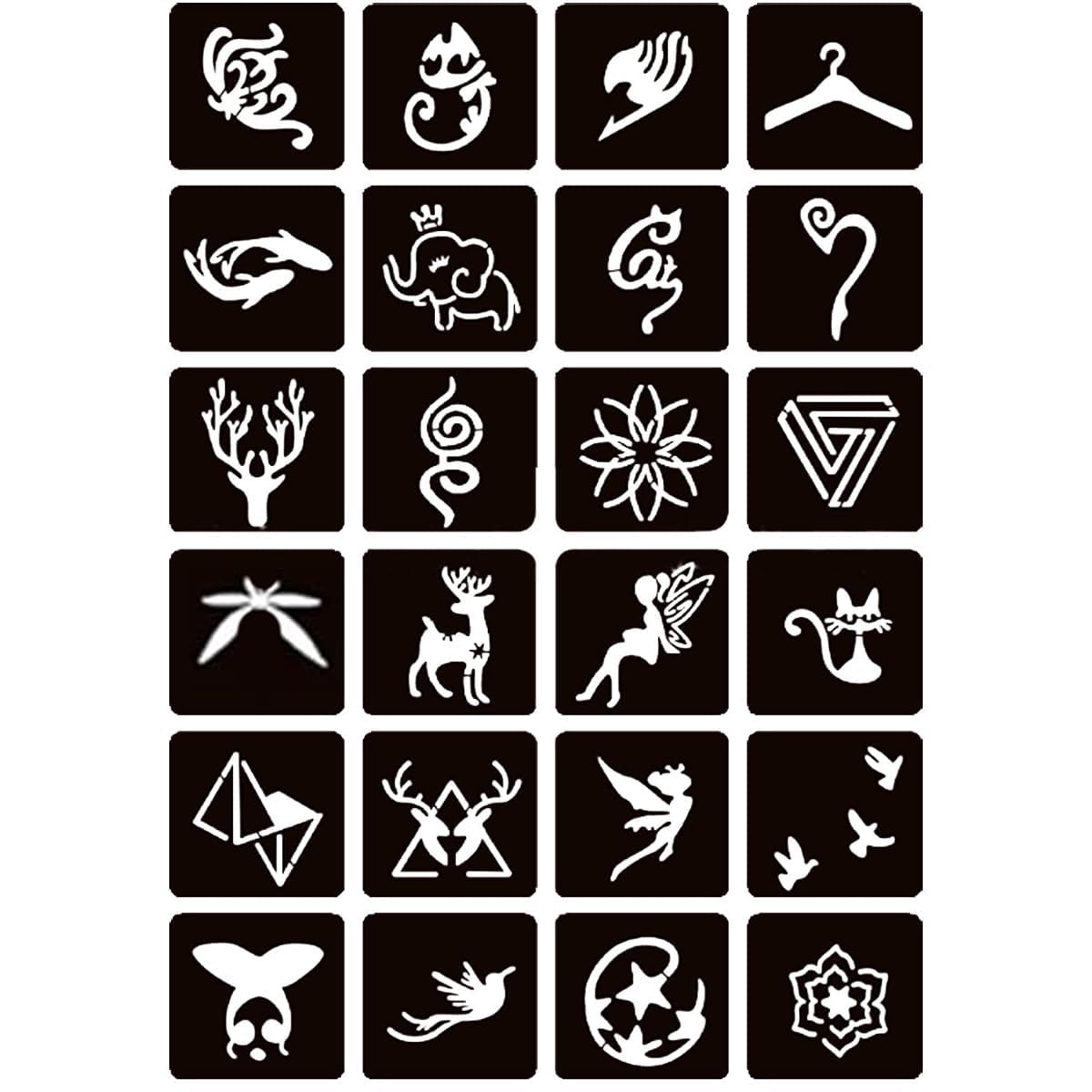 Moricher array of 88 square stencils showing pattern options and convenience