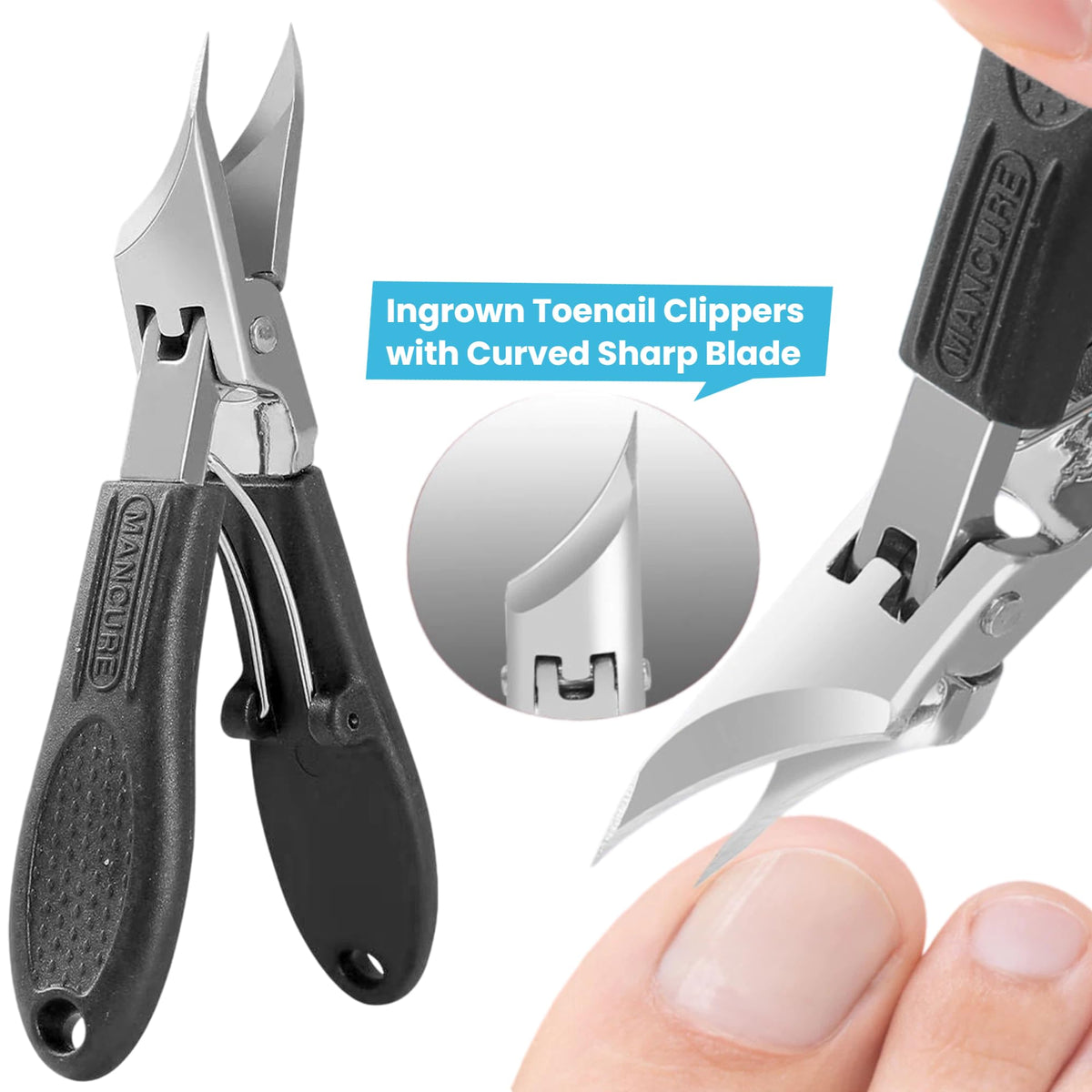 Mornihima ingrown tools arranged showing lifter and file for safe care