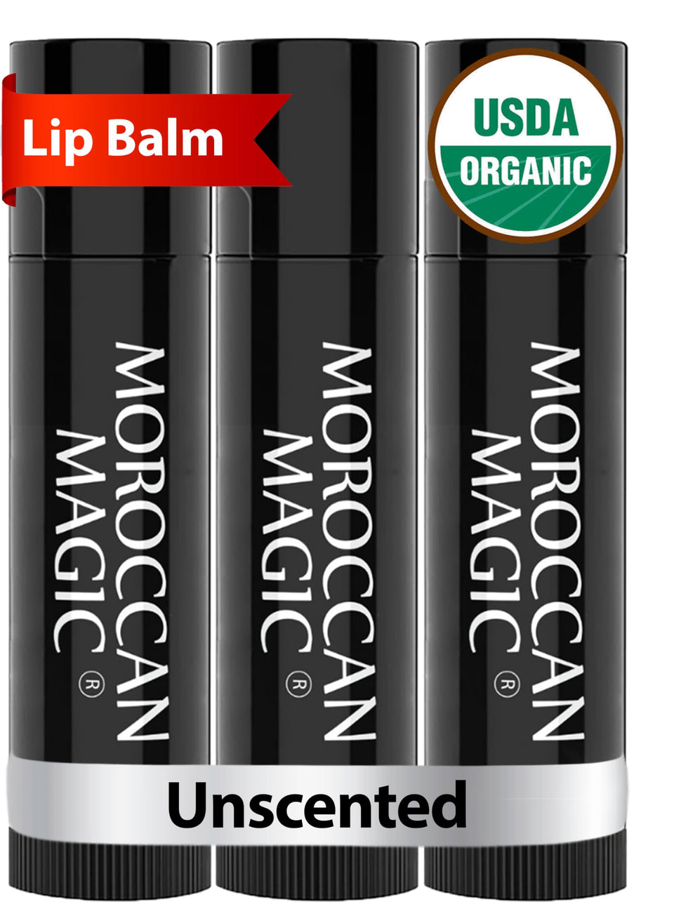 Moroccan Magic front packaging showing organic unscented benefits