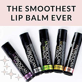 Moroccan Magic lip balm inside travel bag ready for on-the-go use