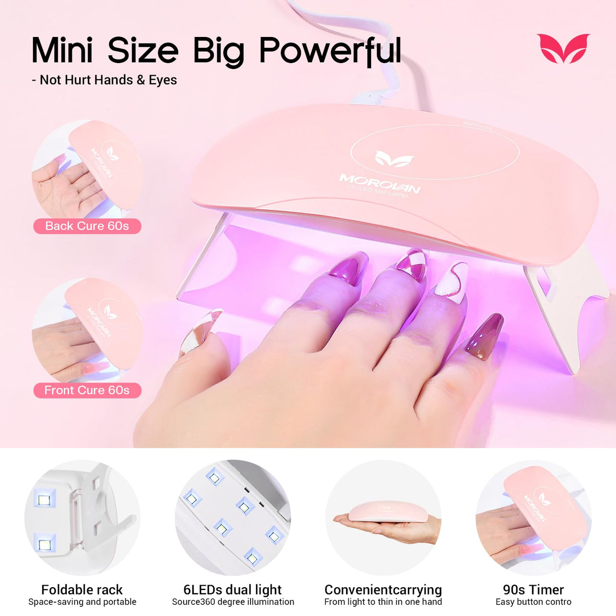 Morovan finished nail manicure demonstrating glossy salon results
