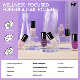 Morovan manicure in use on fingertips, demonstrating quick-dry, salon-like finish