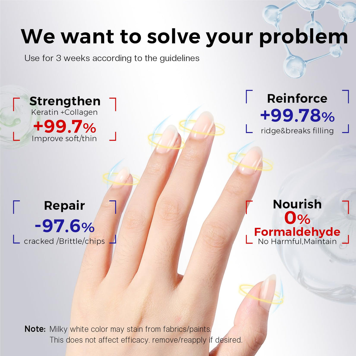 Morovan milky finish on natural nail gives smooth polished look