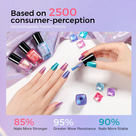 Morovan ombre gradient nails showing blended mermaid effect
