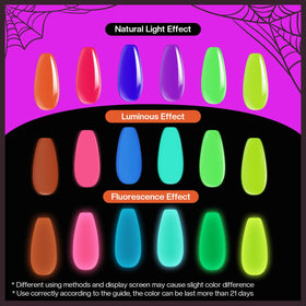 Morovan open bottles displaying bright neon shades for visible daytime pop