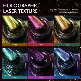 Morovan shade collection with lids off revealing color-shifting pigments