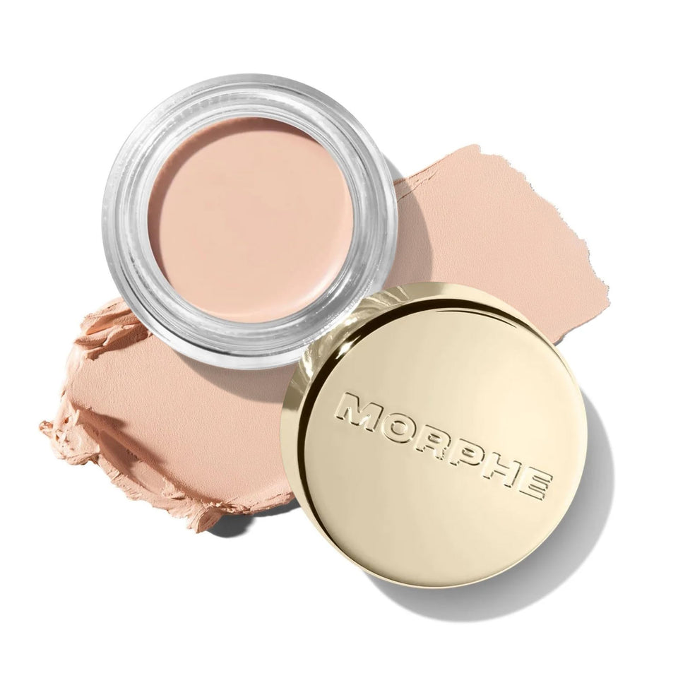 MORPHE front packaging of Airplay cream-to-powder eye shadow, neat presentation and compact