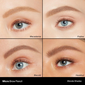 MORPHE texture sample of Biscotti shade drawn as micro-strokes on skin for natural definition