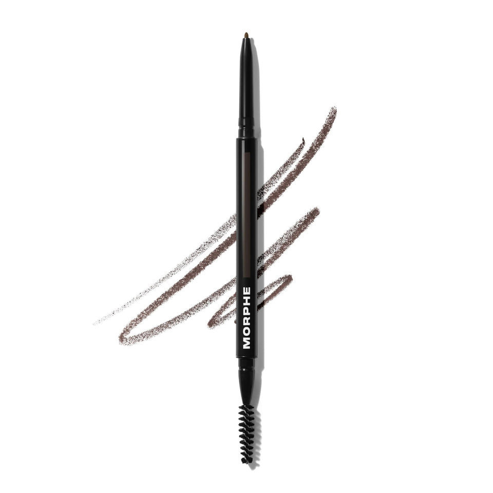 MORPHE front view of dual-ended brow pencil showing compact design and shade