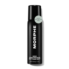 MORPHE mini setting mist front packaging showcasing travel-size convenience and brand reliability