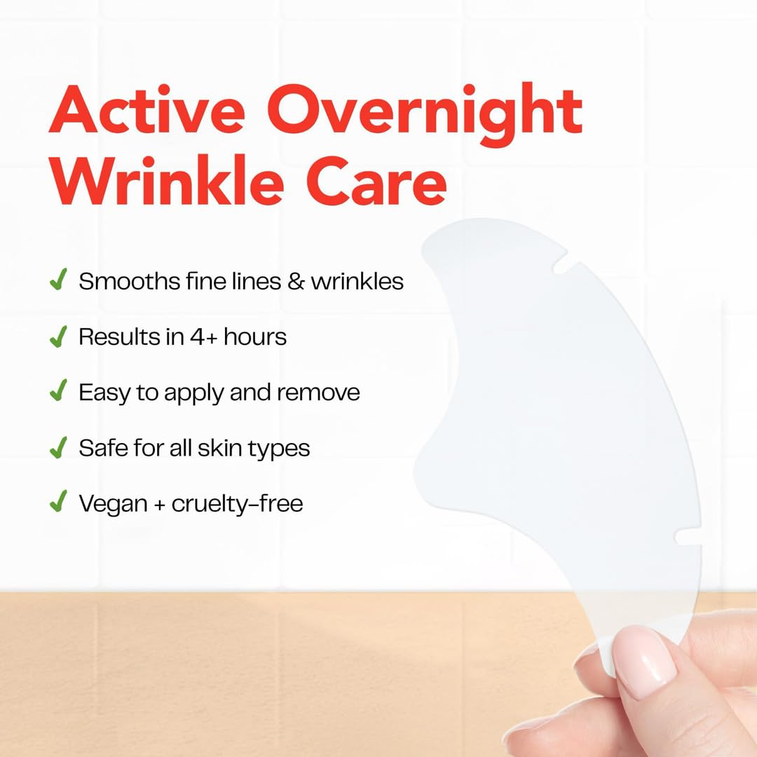 Morrow patch applied to forehead demonstrating overnight smoothing support