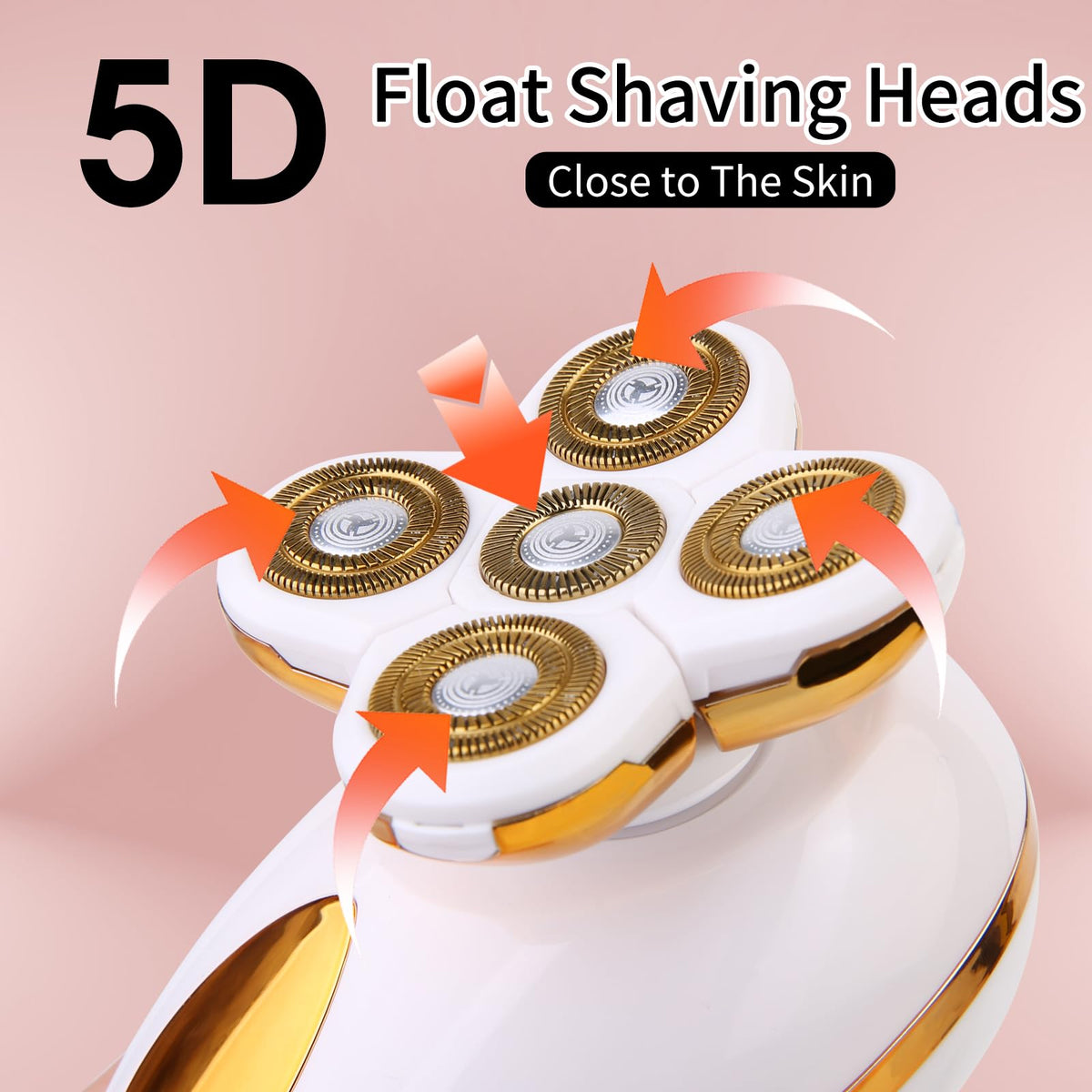mosago close-up of 5D floating head showing contour-following benefit