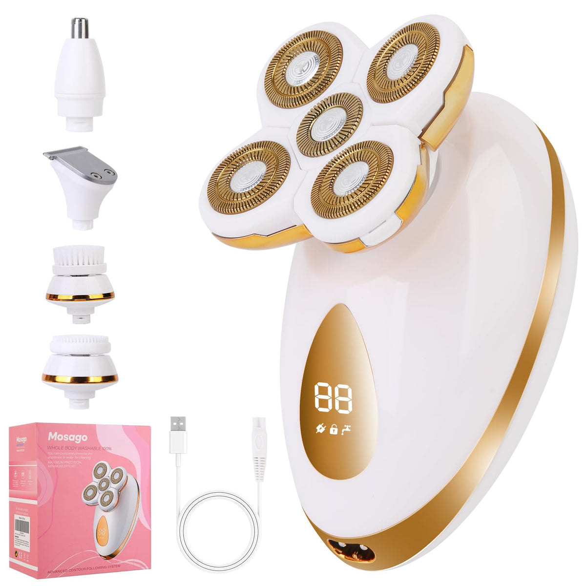 mosago front view showing kit and accessories for streamlined grooming