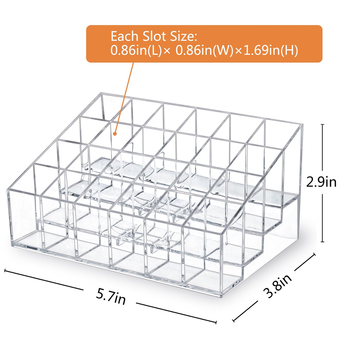 MOSIKER top view highlighting stepped slots for visible organization benefit