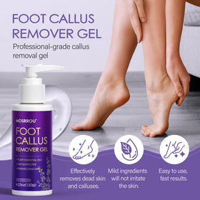 MOSRROU callus remover gel closeup demonstrating targeted exfoliation benefit