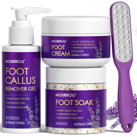 MOSRROU front packaging showing complete foot care kit and gift box benefit