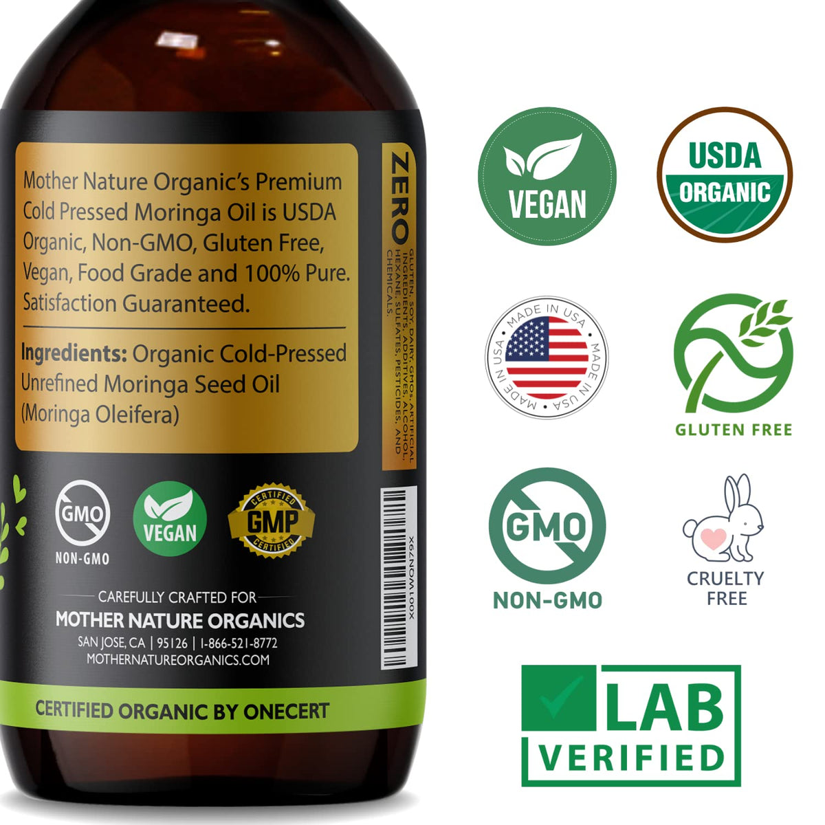 Mother Nature Organics massaging oil into scalp to hydrate and soothe benefit