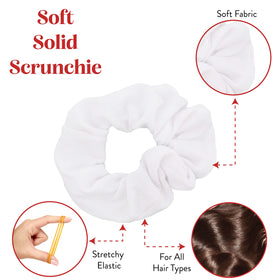 Motique Accessories scrunchie styled in a ponytail demonstrating secure, crease-free hold
