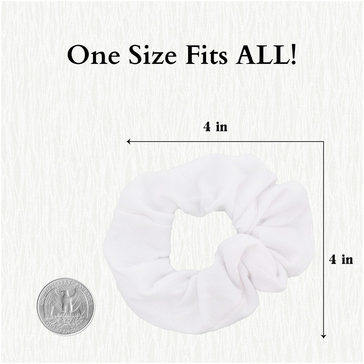 Motique Accessories scrunchie on hand to show scale and easy styling convenience