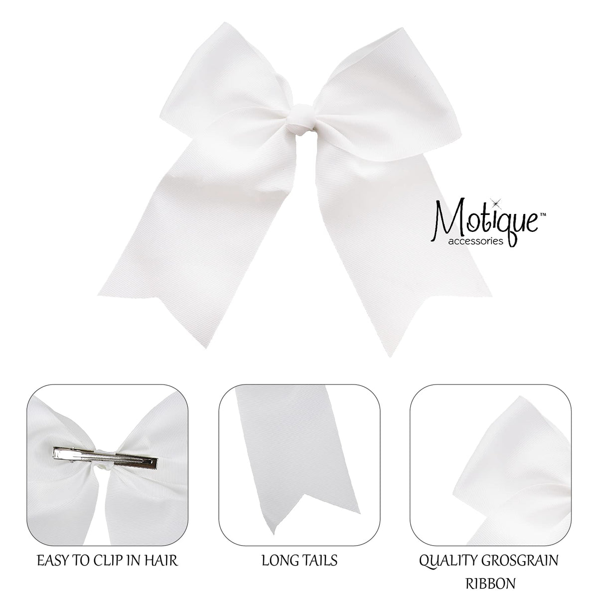 Motique Accessories alligator clip back view showing secure attachment and comfortable hold