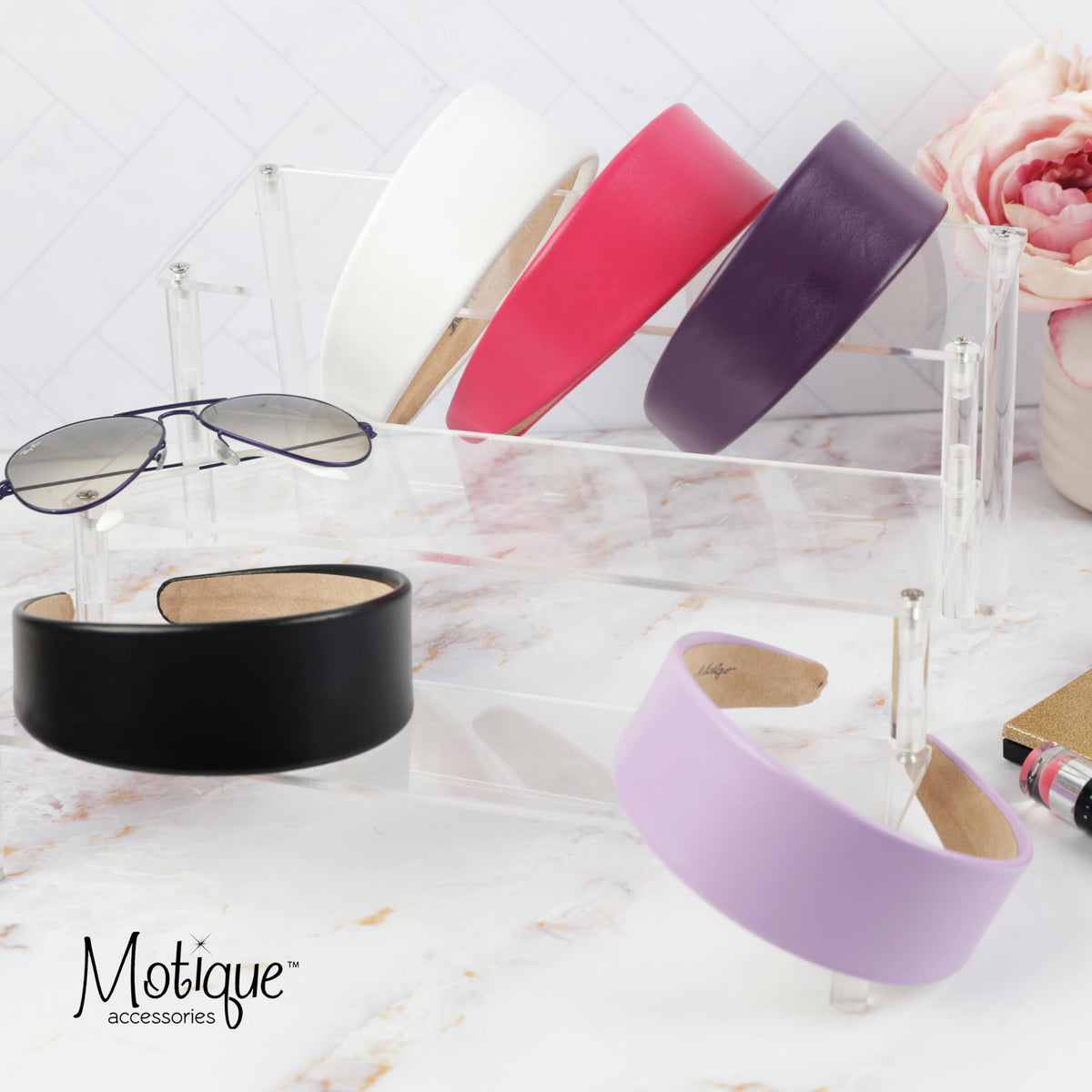 Motique Accessories close-up of vegan leather texture highlighting durable finish