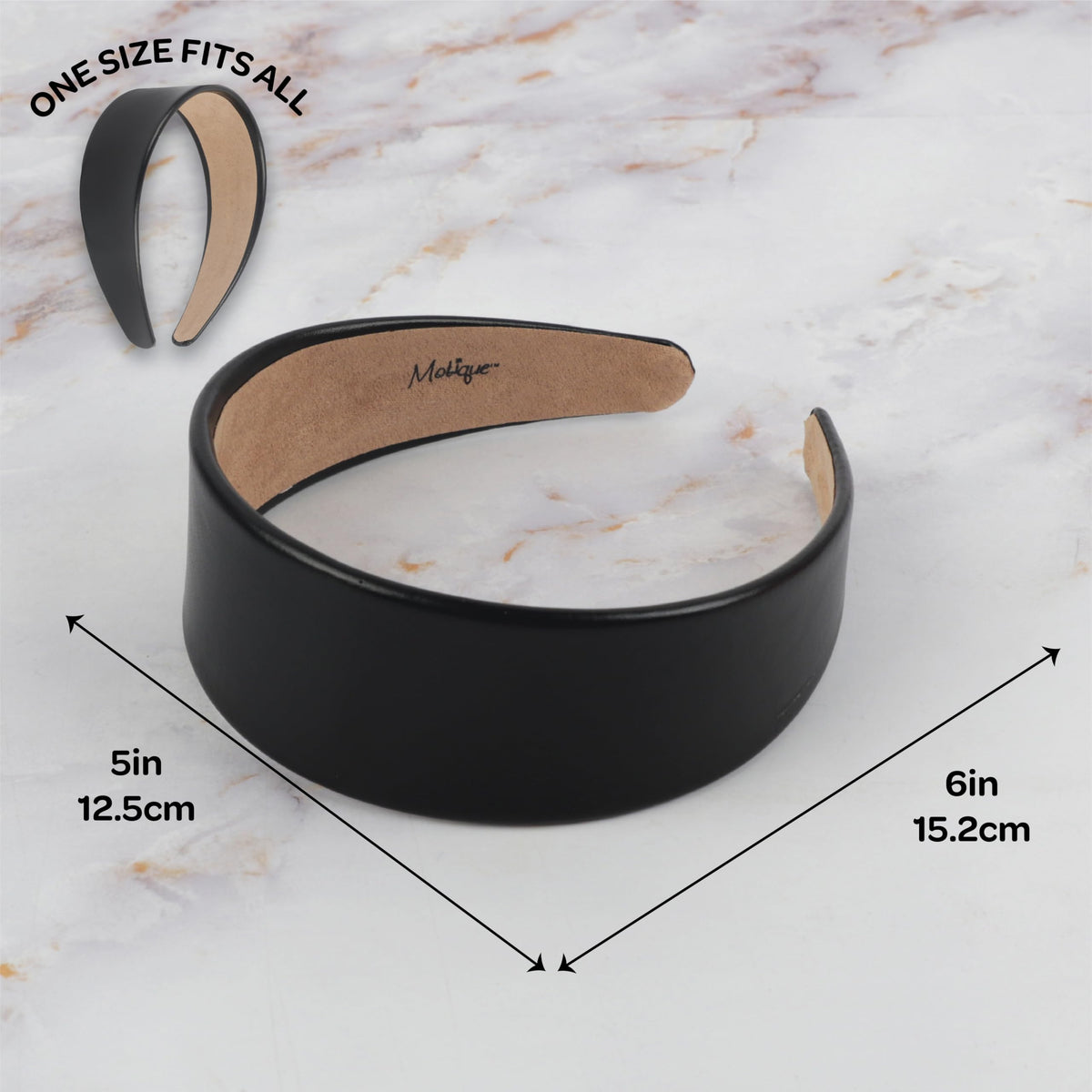 Motique Accessories headband packaging shot shows brand labeling and gift-ready appeal