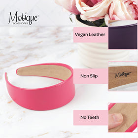Motique Accessories headband held in hand demonstrates one-size scale and fit