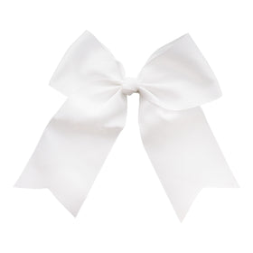 Motique Accessories jumbo white bow front view showing elegant statement and easy styling