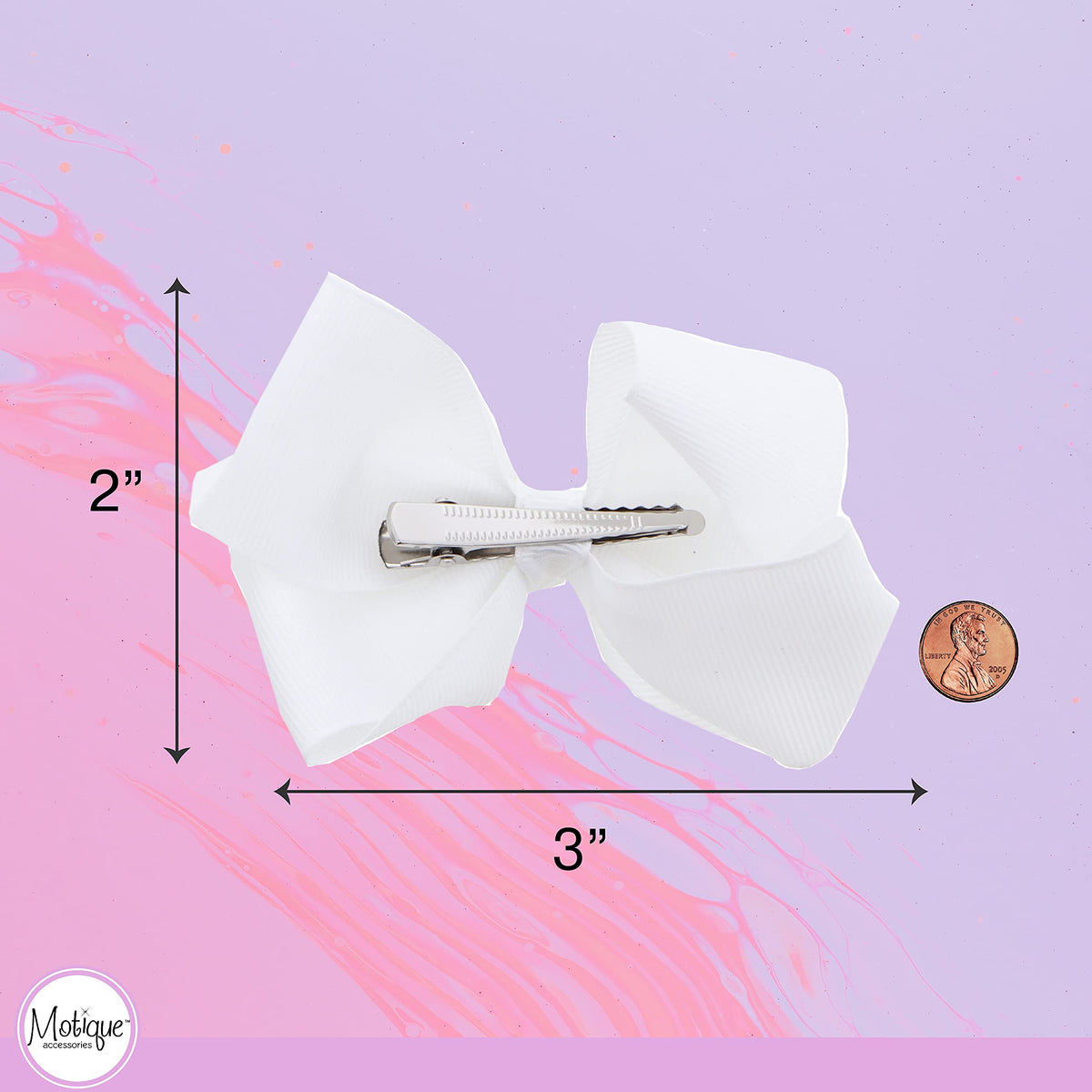 Motique Accessories scale example on a child's head showing size and fit