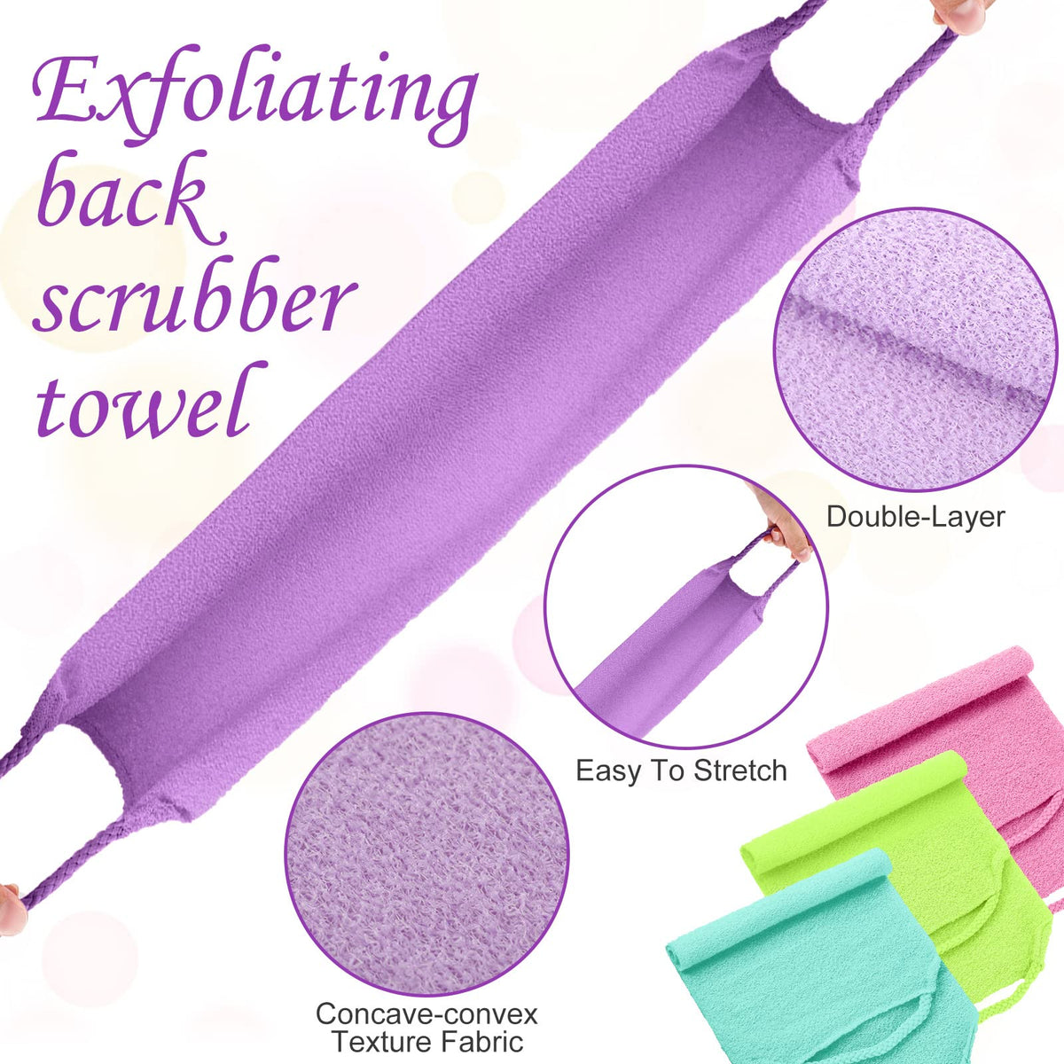 Moukeren back scrubber in use demonstrating reach and easier cleaning benefit