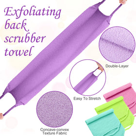 Moukeren back scrubber in use demonstrating reach and easier cleaning benefit
