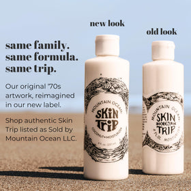 Mountain Ocean close-up texture on pump demonstrating fast-absorbing lotion benefit