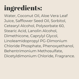 Mountain Ocean coconut and aloe ingredients displayed to emphasize soothing hydration