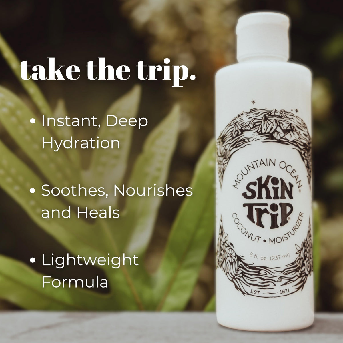 Mountain Ocean lotion being poured into hand for quick application and non-greasy feel