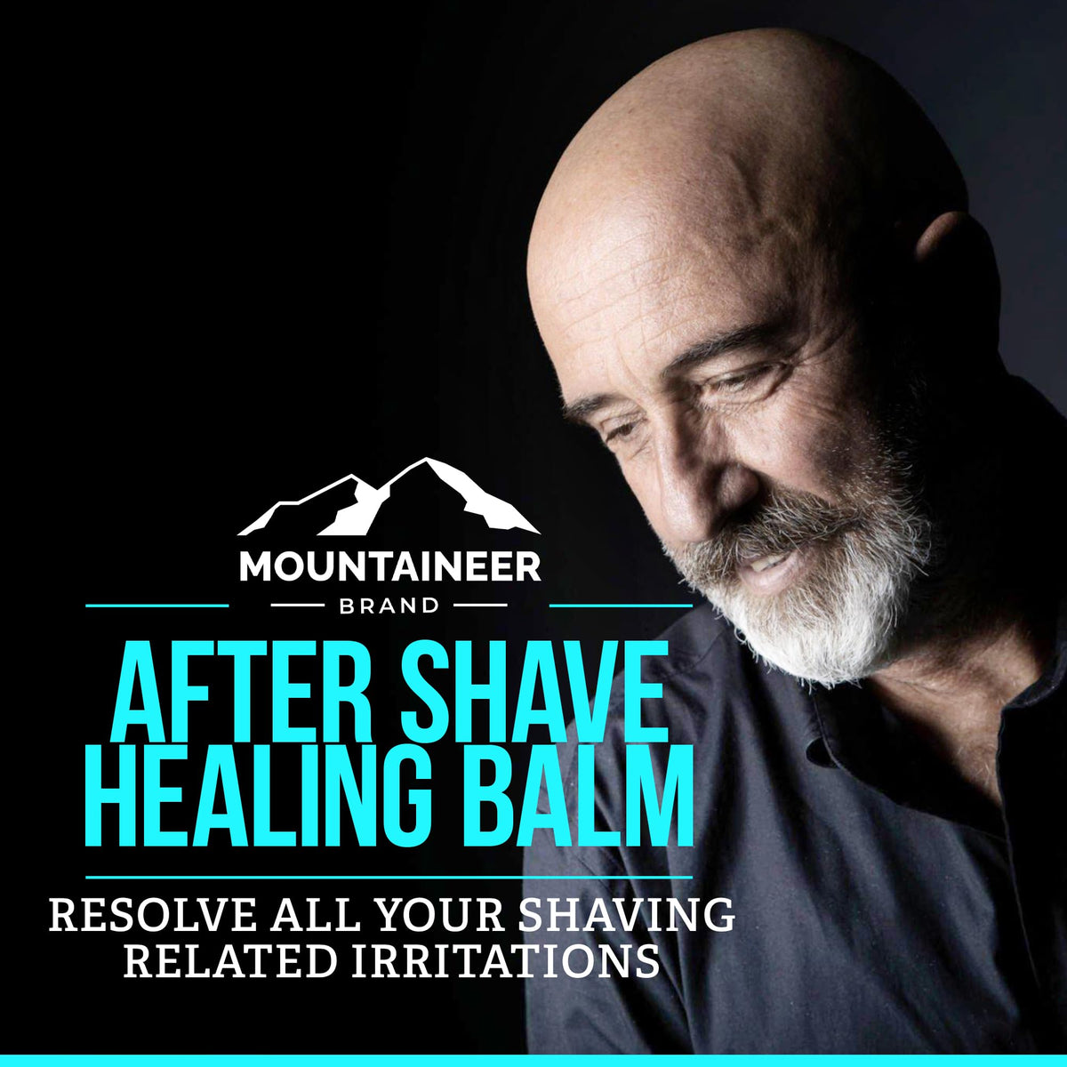 Mountaineer Brand applying balm to a shaved scalp demonstrating quick absorption and non-greasy feel