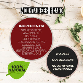 Mountaineer Brand jar on bathroom counter staged lifestyle scene showing daily routine fit