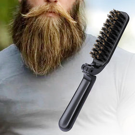 Mozeat Lens being used to groom a short beard showing neat styling and control