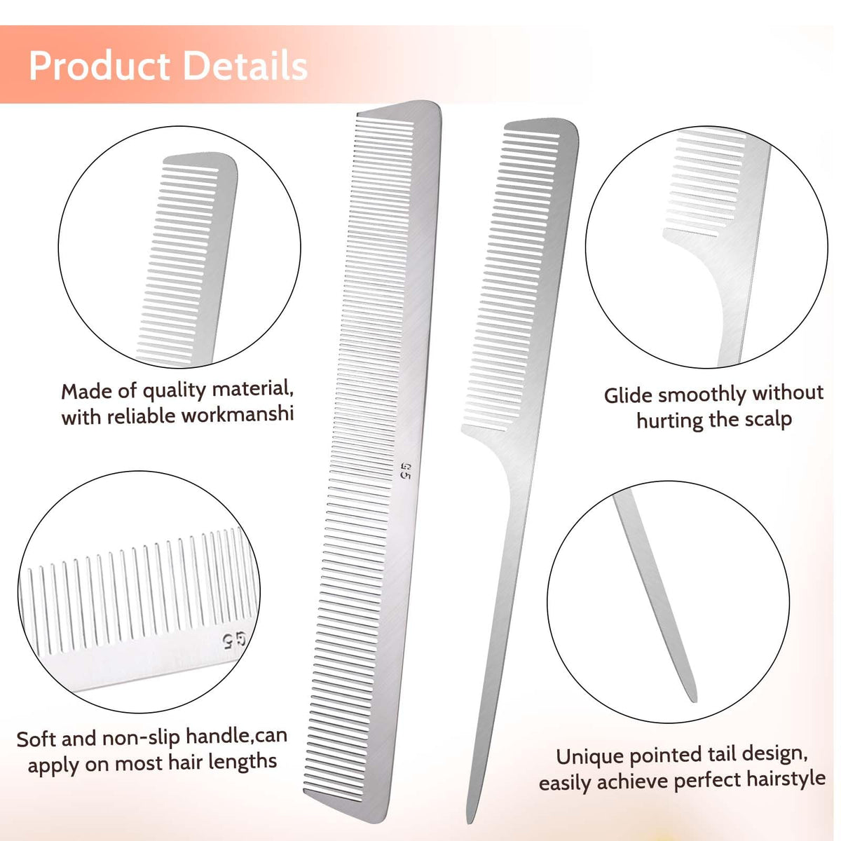 Mozeat Lens close-up of smooth teeth highlighting snag-free combing and anti-static finish