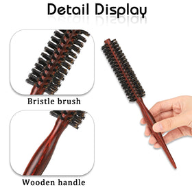 Mozeat Lens wooden handle detail showing non-slip grip for controlled styling motions