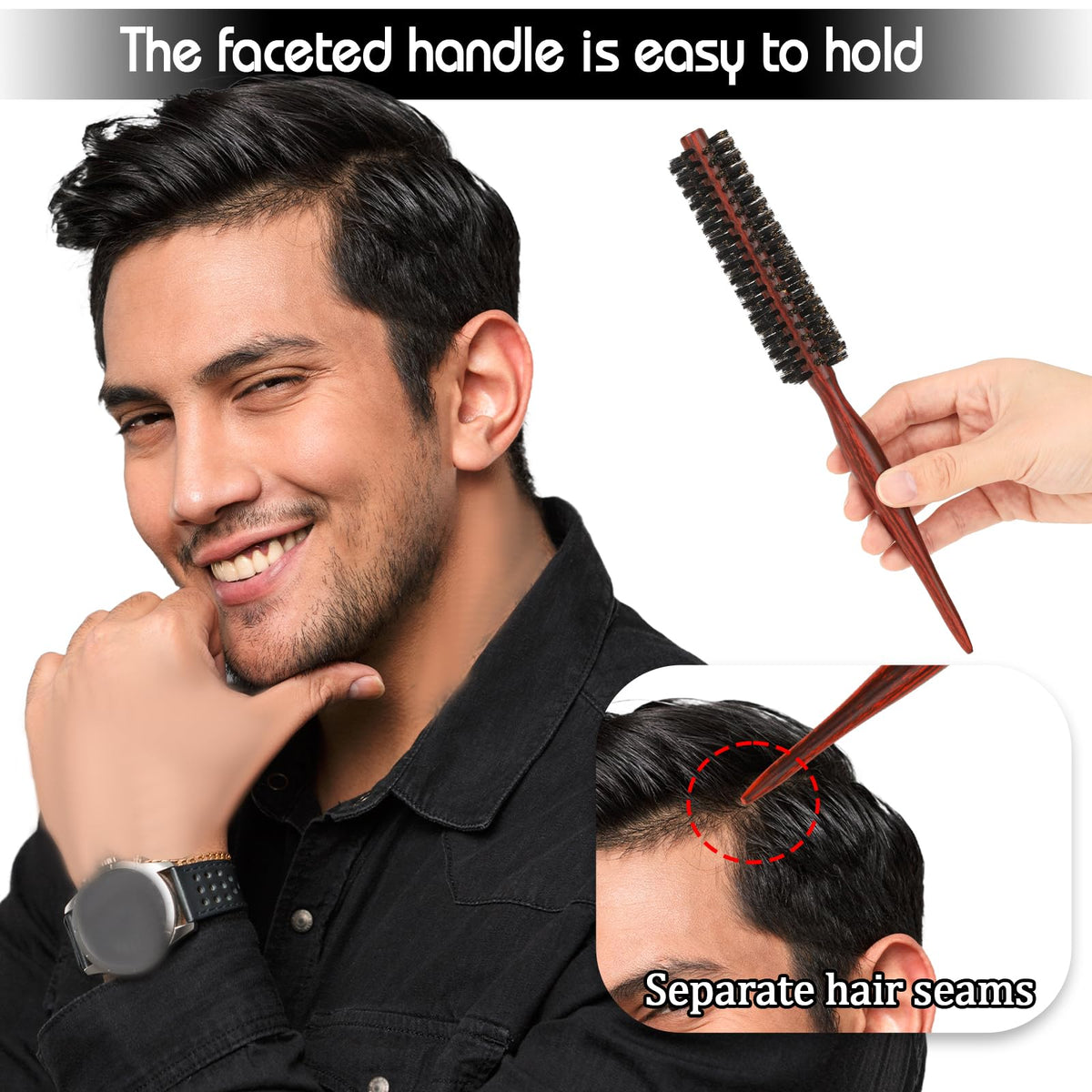 Mozeat Lens brush used with blow dryer to create lift and smooth finish quickly
