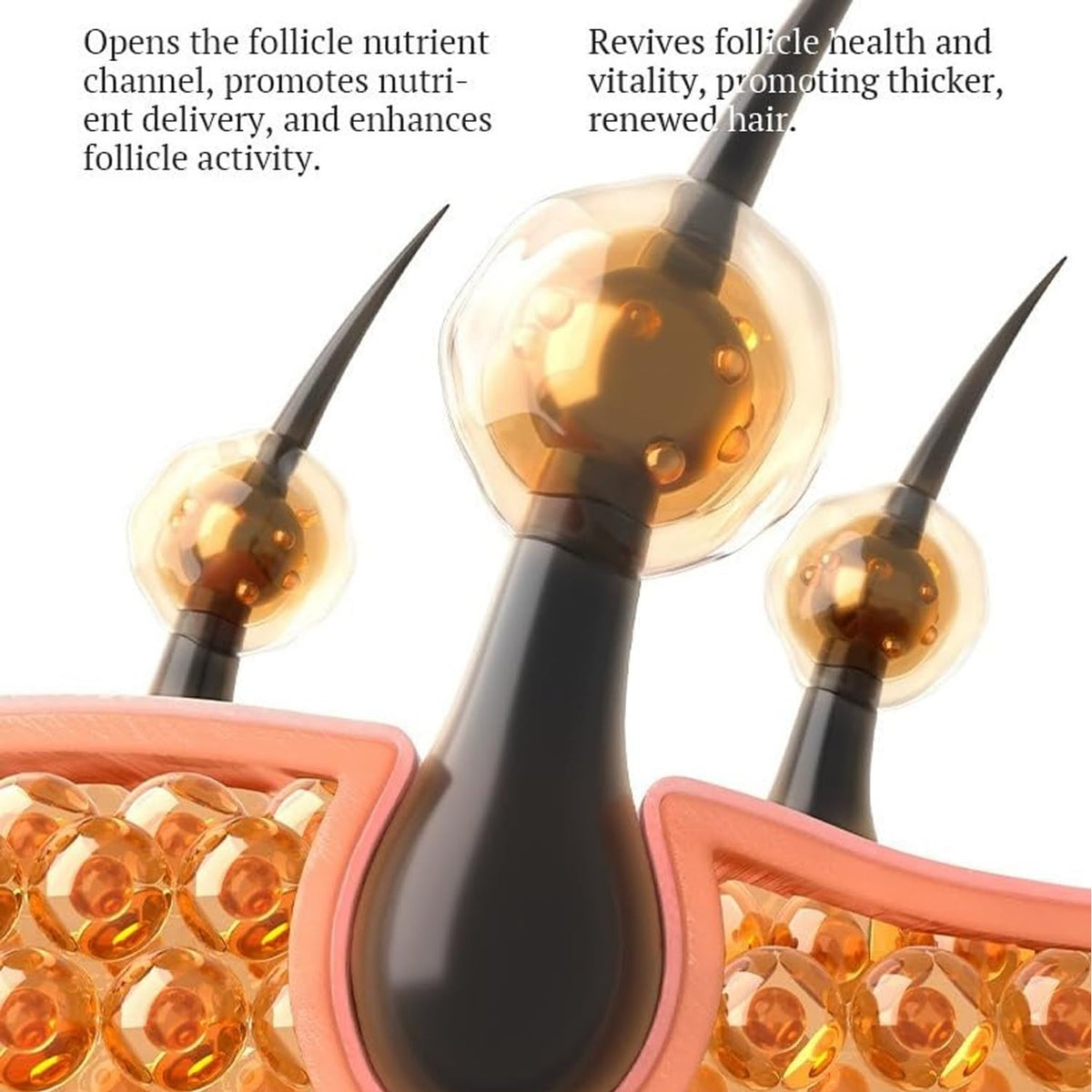 MQN applied to scalp illustrating easy massage application benefit