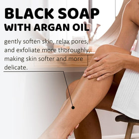 MR.A product in hand being applied to skin, demonstrating easy at-home Hammam ritual benefit