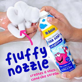 Mr. Bubble being used at a bathroom sink by a child, encourages handwashing