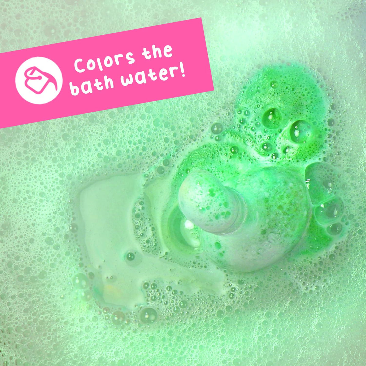 Foamy colorful swirl in tub from Mr. Bubble demonstrating sensory bubbly fun